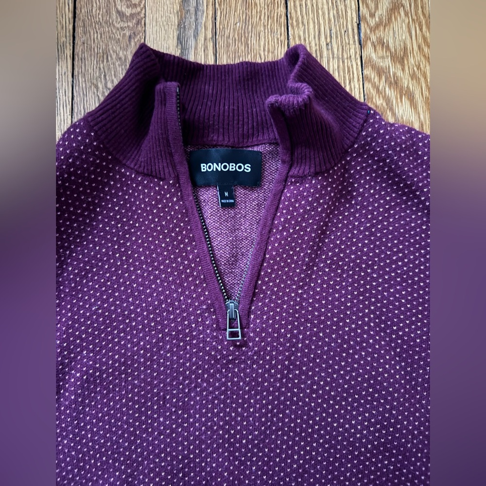 Bonobos Men's Quarter Zip Up Sweater - Size Medium - Picture 2 of 3